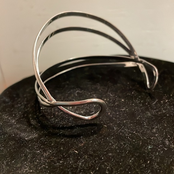 8” titanium plated four layer abstract open cuff bracelet - Picture 6 of 12